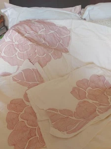 Duvet Cover Set King Size Embroidered 100pc Cotton By Debenhams - Picture 1 of 2