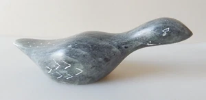 Common Loon hand carved from soapstone by Dieter Muckenheim, 4" Long VINTAGE - Picture 1 of 10