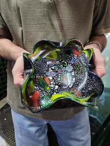Vintage Murano Avem Tutti Frutti Italian Art Glass Bowl Fratelli Toso Amethyst - Picture 1 of 14