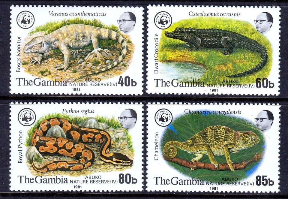 Gambia 1981 Reptiles - WWF Completo Como Nuevo MNH Juegos SC 432-435 CV $75 Foto 1 de 1