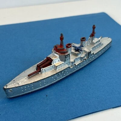 Vintage Tootsie Toy Battleship Ship English 1941-1942 USA W Plane Rare 40s - Image 1 of 4