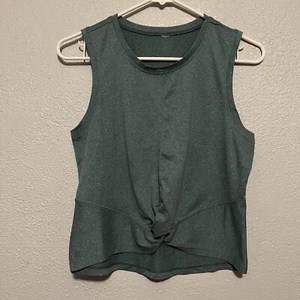 Balance Collection Space Dye Green Twist Front Activewear Tank Space dye Teal S - Picture 1 of 7