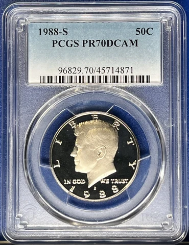 1988-S Kennedy Half Dollar PCGS PR70DCAM  Proof 70 FREE SHIPPING Cover
