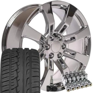 OEW 22" Rims Fit Escalade Tahoe Yukon Sierra Chrome iMove TPMS Lugs 5409 - Picture 1 of 5