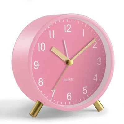 Analog Alarm Clock 4 inch Super Silent Non Ticking Small Clock with Night Lig... - Image 1 of 4