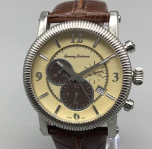 Tommy Bahama Chronograph Watch Men 44mm Linen Dial 100M Date New Battery - Picture 1 of 15