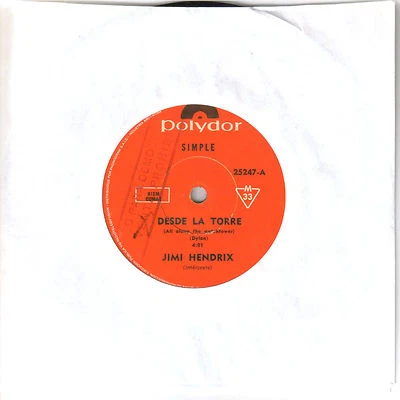 Jimi Hendrix  "All Along The Watchtower b/w Can You See Me?" Argentina 7"  Promo - Image 1 of 2