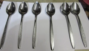 6 EKCO ETERNA  Stainless Japan CORSAIR  Oval Soup Spoons    FREE SHIP - Picture 1 of 1