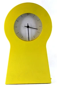 Ikea Yellow Key Hole Clock with Storage Shelves PS 1995 21603 Table/Wall/Desk - Picture 1 of 16