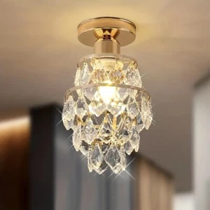 Il Piccolo Lampadario a Soffitto Argento Incorporato Moderno Mini Cristallo Luce per Casa - Foto 1 di 6