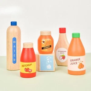 Wooden Food Play Toy Drinks Set Role Playing for Boys Girls Birthday Gift - Picture 1 of 7