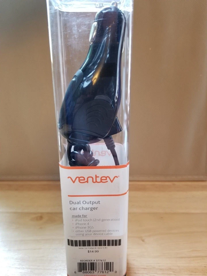 Ventev Dual Output Car Charger 1A for Apple 30-Pin Devices-Top Quality-Brand NEW - Image 1 of 4