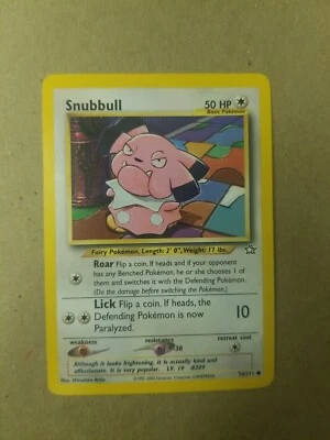 SNUBBULL 74/111 - Neo Genesis Set - VINTAGE WOTC Pokemon Card - Unlimited - NM - Image 1 of 2