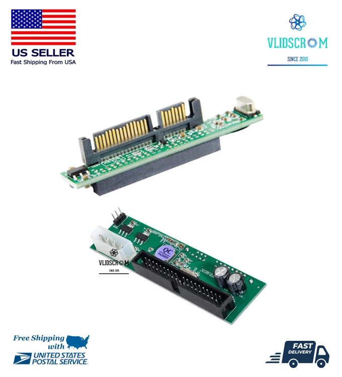 2.5" Female 44 PIN IDE to 7 + 15 PIN SATA Hard Drive Converter Adapter PATA 3.5" - Image 1 of 4