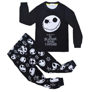 Jack Skellington Kids Long-sleeved Shirt Pants Pajamas Anime Home Sleepwear Boy - Picture 1 of 8