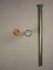 SECHSKANTSCHRAUBE #(3/8"-16) x 7" STAHL, GRADE 2, VERZINKT, 1-3/16" GEWINDELÄNGE - Bild 1 von 1