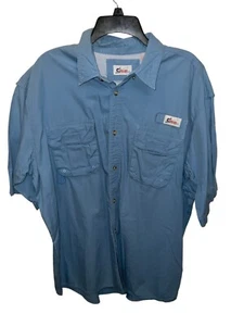 World Wide Sportsman Fishing Shirt LIGHT BLUE Short Sleeve Vented Button Up-XL - Picture 1 of 15
