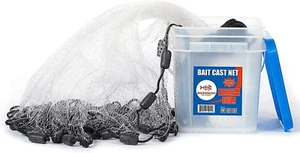American Saltwater Fishing Cast Net 3/8 1/4-Inch Mesh 4Ft 6Ft 8Ft Radius, 1-Poun - Picture 1 of 8