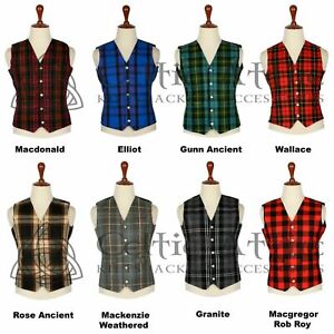 Scottish Tartan Vest 5 Buttons Handmade Vest Formal Kilt WAISTCOAT Vest