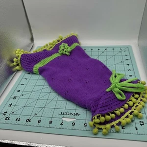 Dog Dress Puppy Luck Large Purple and Green Tassels - Picture 1 of 8