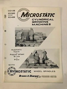 Brown & Sharpe Microstatic Cylindrical Grinding Machine Cycle Angular Plain 48pg - Picture 1 of 12