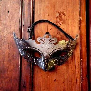 Máscara Clásica de Mascarada Veneciana - Negra y Plateada - Elegante Baile de Disfraz para Mujer » - Imagen 1 de 4