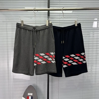 Pantalones Cortos Deportivos Informales Thom Browne Tejidos Nuevos Clásicos a Rayas para Hombres/Mujeres Foto 1 de 4