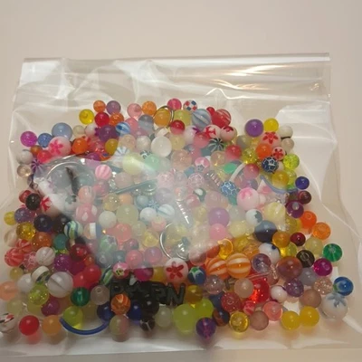 Body Jewelry Replacement Parts Huge Lot Threaded Balls Variety Bulk Vintage  - Image 1 of 4