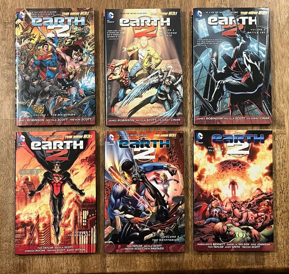 Earth 2 Volume 1 2 3 4 5 6 New 52 Hardcover Set Lot Complete Batman Superman DC - Image 1 of 4