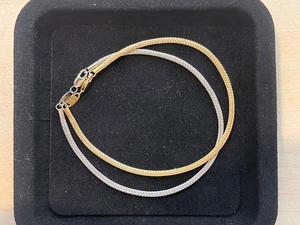 Set of 2 MICHAEL ANTHONY 14k White & Yellow Gold Mesh Cable Chain Bracelet Set - Picture 1 of 11
