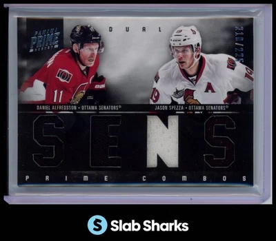2011 PANINI PRIME DANIEL ALFREDSSON/JASON SPEZZA COMBOS DUAL JERSEY /225 - Image 1 of 4