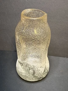 Dugan Art Glass Clear Yellow Gold Pinched Frit Vase Venetian Style 9.5” Tall - Picture 1 of 8