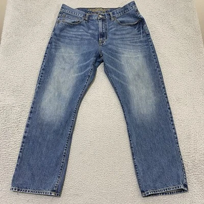American Eagle Jeans Men's 36x32 Blue Relaxed Straight Cotton Denim Meas 35x29 - Image 1 of 4