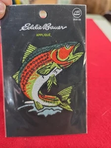 Trout Fish Eddie Bauer Iron On Patch Applique 3" - Picture 1 of 3