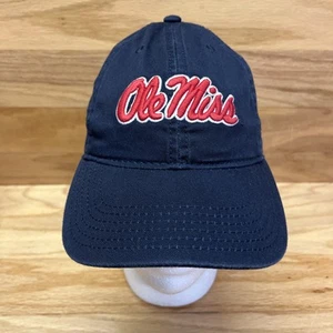Ole Miss Hat Blue Legacy Embroidered Spellout Adjustable Strapback NCAA Cap - Picture 1 of 10