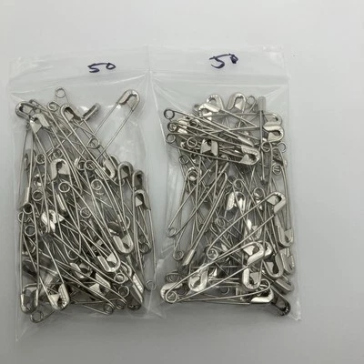  100 Extra Large Safety Pins Size 2" Quilters Crafting Diapers Sewing - Image 1 of 3