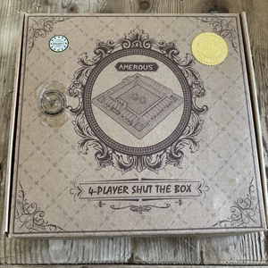 Shut The Box Game 4 Player Wood Amerous Number Sense Math Adding 6+ New Open Box - Picture 1 of 3