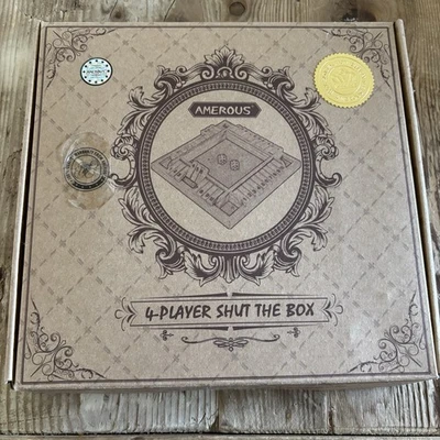 Shut The Box Game 4 Player Wood Amerous Number Sense Math Adding 6+ New Open Box - Image 1 of 3