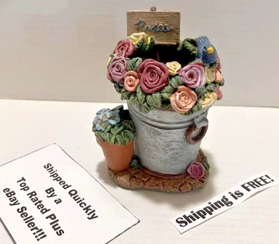  Maceta Rosas con Pájaro y Detalles Florales Multicolor Foto 1 de 4