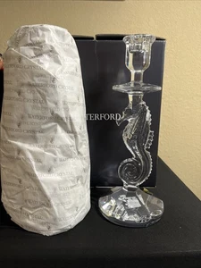 RARE Pair Waterford Crystal Seahorse Candesticks 11 1/2" Signed 158572 NEW - Picture 1 of 6
