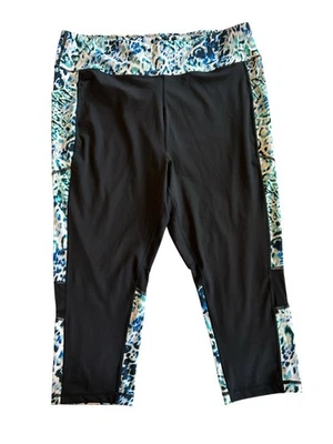 全新带标签 3XL Lularoe Rise Fearless 高腰,Capri 长度,锻炼健身打底裤。 — 第 1/4 张图片