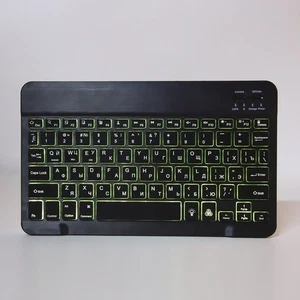 (black Russian)Computer Keyboard Wireless Keyboard RGB Backlight Portable Fast - Picture 1 of 24