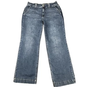 Jean Judy bleu femme 18W bleu jambes larges taille haute stretch denim JB82558MD - Photo 1/8