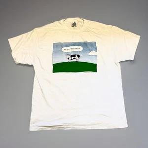 Camiseta vintage de vaca vegana vegetariana con derechos de los animales arte XL puntada única - Imagen 1 de 4