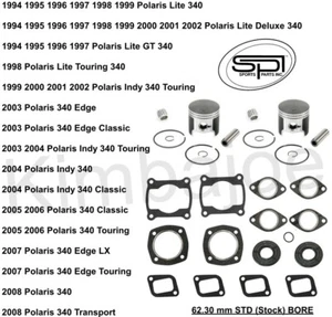 Polaris Lite 340 Indy DLX Touring Classic 62.30 mm STD BORE Piston Kits Rebuild - Picture 1 of 1