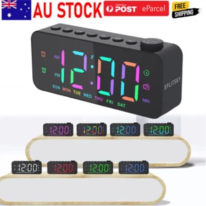 Time Display FM Radio Bedside Snooze Clocks Smart RGB LED Digital Alarm Clock - Picture 1 of 13