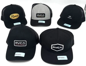 Sombreros ajustables RVCA para hombre con cierre a presión negros y grises mezcla de algodón/poliéster elegantes - Imagen 1 de 13