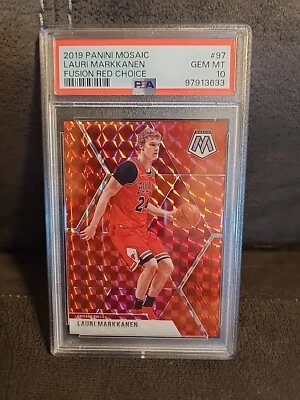 Panini Mosaic Lauri Markkanen Choice #97 Fusion Red Prizm 2019/88 PSA 10 Jazz Foto 1 de 3