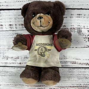 Vintage Washington Redskins Miniature Teddy Bear Auto Window Hanger Dirty - Picture 1 of 6