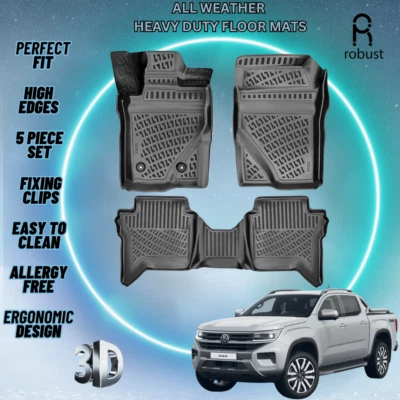 Custom Car Floor Mats Fits VW Amarok 2023-2025 TPE Rubber All Weather 3d Liners - Image 1 of 4